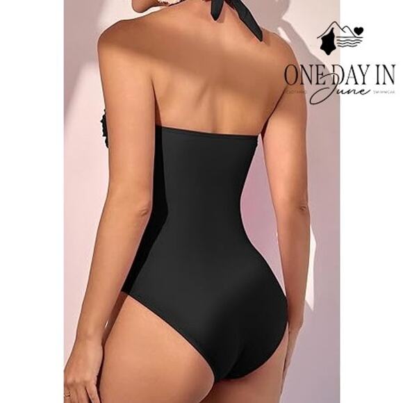 Eomenie Scallop Edge Tummy Control One Piece Swimsuiit Size XL - Picture 2 of 7